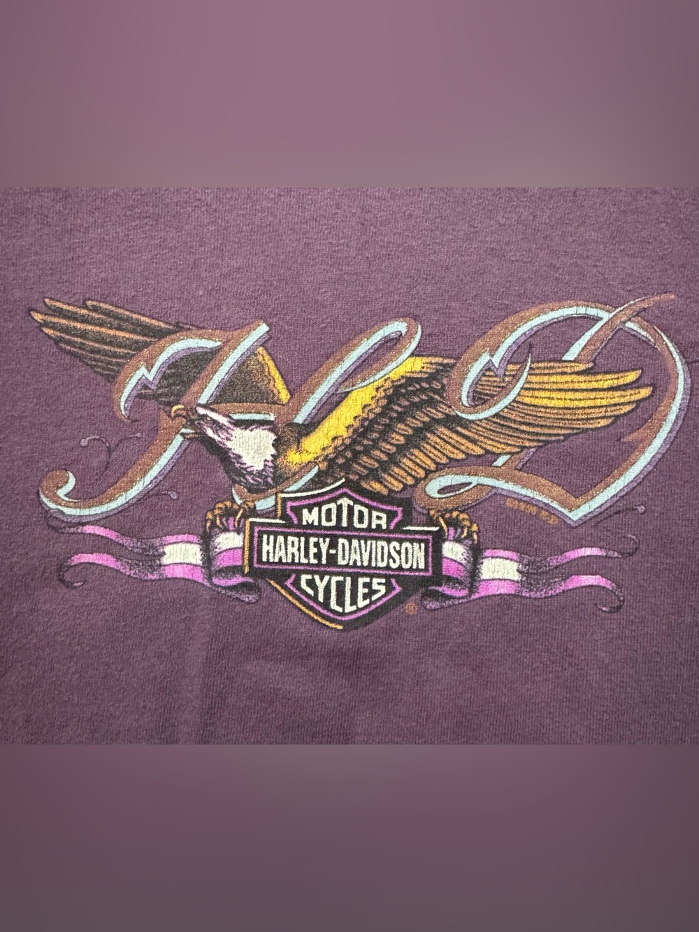Vintage Harley Davidson Single Stitch Men’s T-Shirt Size L Biloxi MS Purple